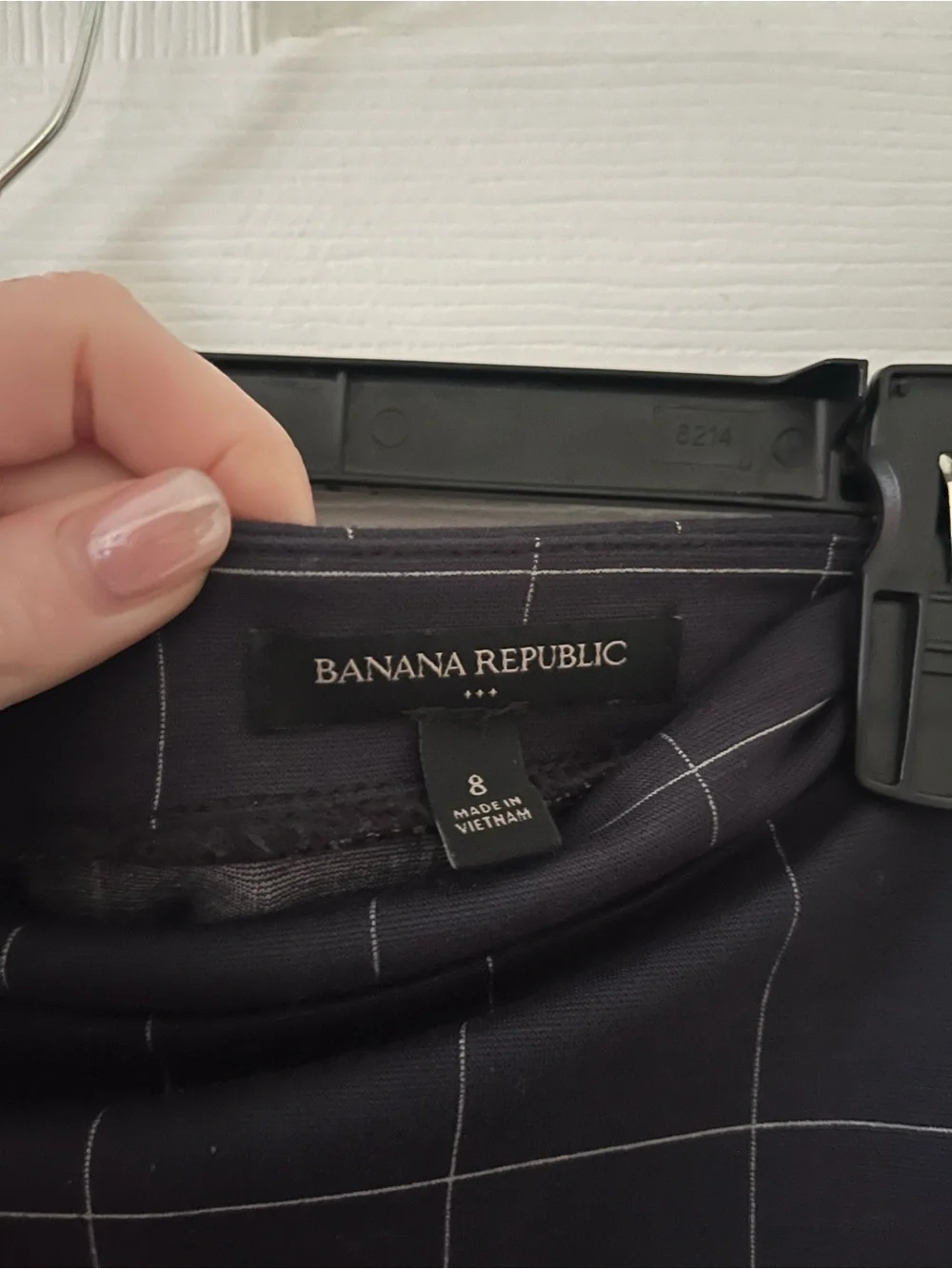 Banana Republic Navy Windowpane Pencil Skirt